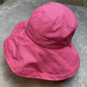 Scala Giana Sun Hat One Size‎ Hot Pink Canvas Floppy Beachy Sun Protection